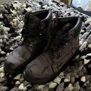 Purple Camo Timberland Boots